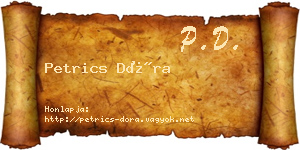 Petrics Dóra névjegykártya